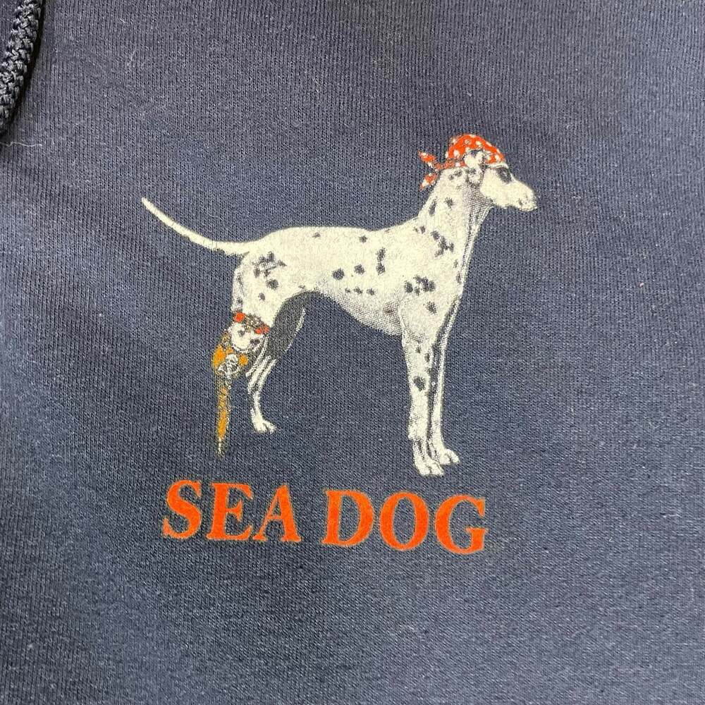 Sea Dog American Strong Dale Hollow Dalmatian Pirate Navy Zip Hoodie Size M - Picture 2 of 8